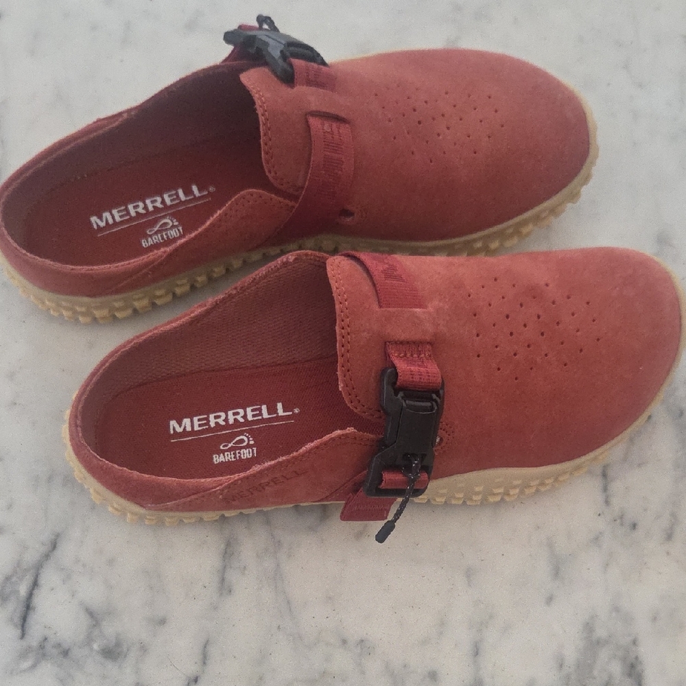 Merrell Red Suede Slip-On Shoes